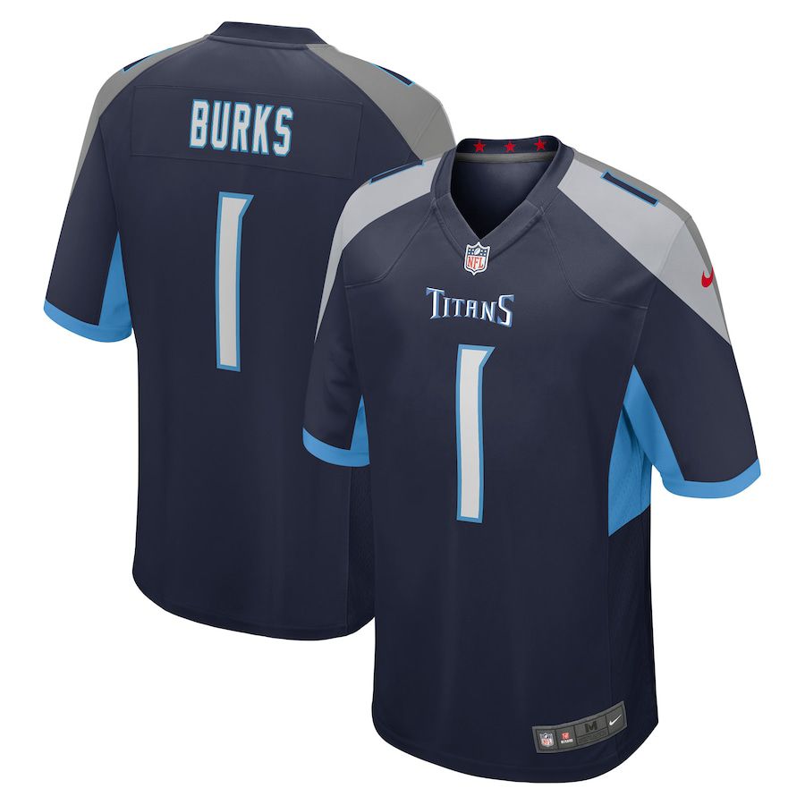 Men Tennessee Titans #1 Treylon Burks Nike Navy 2022 NFL Draft First Round Pick Game Jersey->minnesota vikings->NFL Jersey
